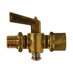46161T - 1/4 in MIP x FIP Shut-Off Cock with Forged Brass Body, 2.26 in Length, 1.98 in Height