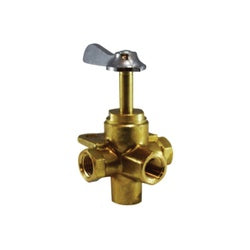 46255 - 1/4 in Brass Ground Plug Shutoff Cock with 4-Way Configuration, 30 psig, -40 to 180°F