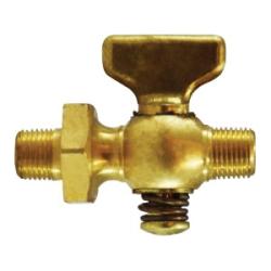 46322 - 3/8 in MIP x MIP Brass Air Cock with Tee Handle and Hex Shoulder
