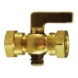 46357 - 3/8 in FIP x FIP Brass Air Cock with Lever Handle, 2.1 in Length, Hex Shoulder, 80 psi