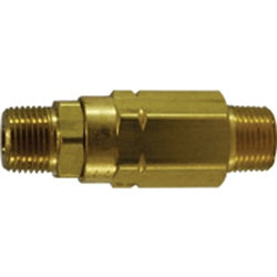 46515 - 1/4 in MIP x MIP Brass High Pressure Check Valve, 3000 psi, Suitable for Air and Water