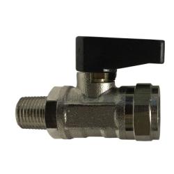 46660 - Brass Mini Ball Valve 1/8 in Male to Female Thread, 250 psi Rated, Chrome-Plated Finish