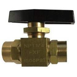 46832 - 1/4 in FPT x FPT Brass Instrumentation Ball Valve, 1500 psi WOG, -40 to 300°F