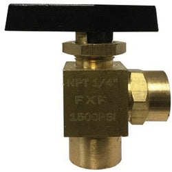 46878 - 1/4 in FPT x FPT Brass Angle Ball Valve, 1500 psi WOG, -40 to 300°F