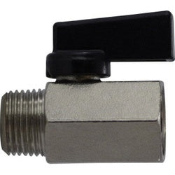 46932 - 3/8 in MPT x FPT Mini Ball Valve, Chrome-Plated Brass, 450 psi, 1/4-Turn Operation