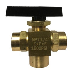 46956F - 1/4 in Miniature Brass Ball Valve with FIP Connections, 2500 psi Rating