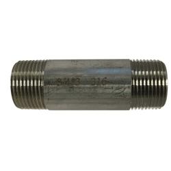 48092 - 3/4 in x 3/4 in, 8 in 304 Stainless Steel Welded Pipe Nipple, ANSI B1.20.1
