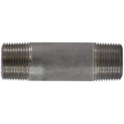 51103 - 1 in MPT x 1 in MPT Seamless Pipe Nipple, 3 in Length, 304 Stainless Steel, 3000 psi
