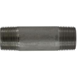 52100 - 1 in MPT x 1 in MPT Stainless Steel Seamless Pipe Nipple, Close Length, SCH 80