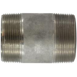 52168 - 2 in x 2 in Stainless Steel Seamless Pipe Nipple, 6 in Long, MPT, 3000 psi