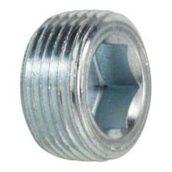 5406FLP2 - 1/8 in MPT Steel Flush Hollow Hex Plug, 5000 psi, 375°F