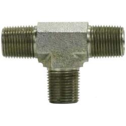560012 - Steel Pipe Tee Fitting - 3/4 in Male NPTF Connections, 2500 psi, 375°F