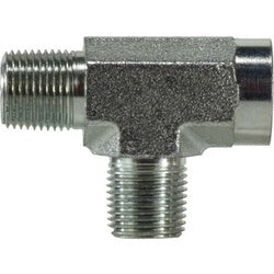 560344 - Steel Run Tee Fitting - 1/4 in Male x 1/4 in Female x 1/4 in Male Pipe Connections