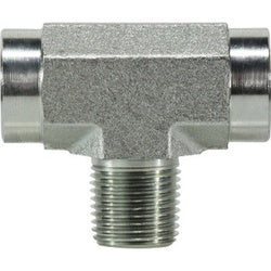 560422 - Steel Branch Tee Fitting - 1/8 in F x 1/8 in F x 1/8 in M Pipe Connections
