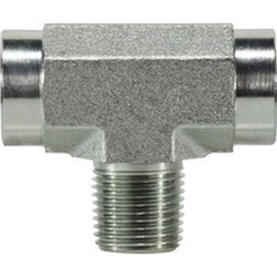 560444 - 1/4 in Female x 1/4 in Female x 1/4 in Male Steel Branch Tee Fitting