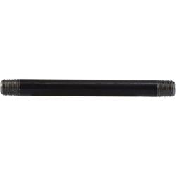 59013SMLS - 8 in Steel Seamless Pipe Nipple, 1/8 in MPT x 1/8 in MPT, Black Finish