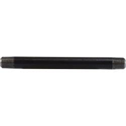 59014SMLS - 1/8 in MPT x 1/8 in MPT Black Steel Seamless Pipe Nipple, 9 in Long