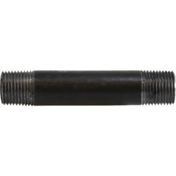 59069SMLS - 1/2 in MPT Seamless Steel Pipe Nipple, 5-1/2 in Length, Black Finish, SCH 80