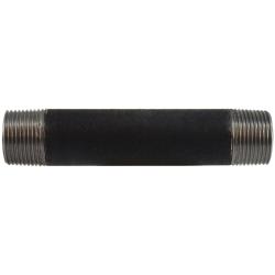 59104SMLS - 1 in x 1 in MPT Seamless Steel Pipe Nipple, 3-1/2 in L, Black Finish