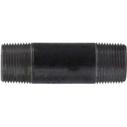 59105SMLSXX - 1 in MPT x 1 in MPT Black Steel Seamless Pipe Nipple, 4 in Long