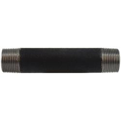 59112SMLS - 1 in x 1 in SCH 80 Seamless Black Steel Pipe Nipple, 9 in Long