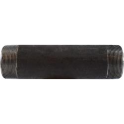 59168SMLS - 2 in MPT x 2 in MPT Black Steel Seamless Pipe Nipple, 6 in Length, SCH 80