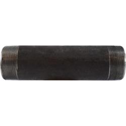59174SMLS - 2 in x 2 in MPT Black Steel Seamless Pipe Nipple, 12 in Length