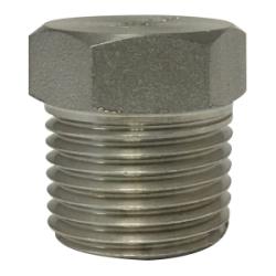 62630B1 - Stainless Steel 1/8 in MPT Barstock Hex Head Plug, 1000/3000 lb Pressure Rating
