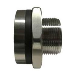 63214 - 3/4-in NPT Bulkhead Fitting, 316 Stainless Steel, 1-13/16 in Length, 1-5/8 in Hex Size