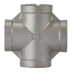 63399 - 2-1/2 in FPT Stainless Steel Cross Fitting, 150 psi Pressure Rating