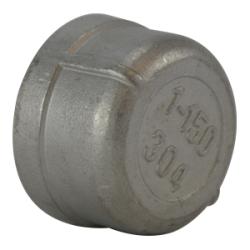 63481 - 4 in Female Pipe Thread Cap, 316 Stainless Steel, 150 lb Class