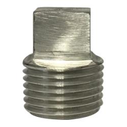 63655B1 - 1 in MPT Stainless Steel Barstock Square Head Plug, 1000-3000 lbs Pressure Rating