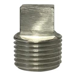 63658B1 - Stainless Steel Barstock Square Head Plug - 2 in MPT, 1000/3000 lbs Pressure Rating