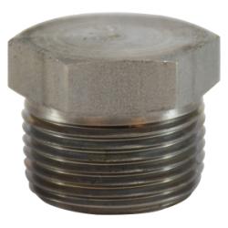 63660 - 1/8 in MPT Stainless Steel Solid Hex Head Plug, ASME B1.20.1, 150 lb Rating