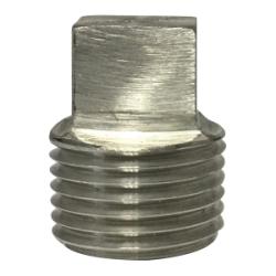 63672B1 - 3/8 in Barstock Square Head Plug, 316 Stainless Steel, 1000/3000 lb Pressure Rating