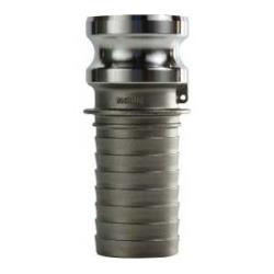 63953 - 1-1/4 in Type E Stainless Steel Cam and Groove Adapter with Hose Barb