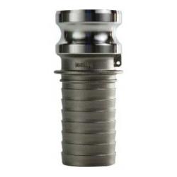 63954 - 1-1/2 in Type E Stainless Steel Cam and Groove Adapter with Hose Barbed Fitting