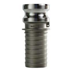 63958 - 4 in Type E Stainless Steel Cam and Groove Adapter x 4 in Hose Barbed Fitting