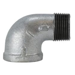 64164 - 90-Degree Street Elbow, 3/4 in MPT x 3/4 in FPT, Galvanized Iron, 150 lbs, -20 to 350°F