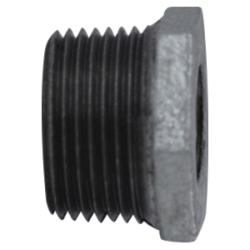 64512 - Malleable Iron Reducer Hex Bushing 1 in MPT x 1/2 in FPT, Galvanized, 150 psi