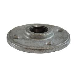 64694 - 4 in Round Malleable Iron Floor Flange with 1 in FPT Connection and 1/4 in Bolt Hole