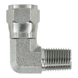 65011616 - 90-Degree Steel Swivel Elbow - 1-in Female JIC x 1-in Male NPTF Fitting