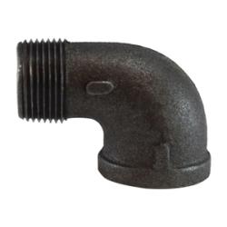 65170 - 90° Street Elbow, 3 in MPT x 3 in FPT, Malleable Iron, Black Finish