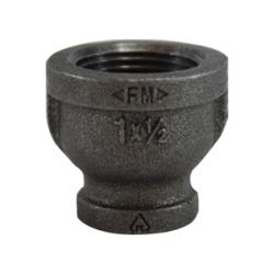 65467 - Malleable Iron Reducing Coupling 3 in FPT x 1-1/4 in FPT Black Finish
