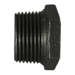 65523 - Malleable Iron Reducer Hex Bushing 1-1/2 in MPT x 1 in FPT, 2 in Hex Size, Black Finish