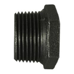 65517 - Malleable Iron Reducer Hex Bushing 1-1/4 in MPT x 3/4 in FPT, ANSI B 16.3, 1.08 in Length