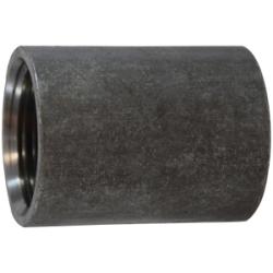 65775 - 1 in FPT x 1 in FPT Steel Merchant Coupling, 2 in Length, Black Finish