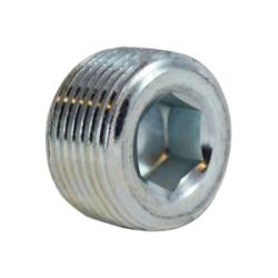 66763 - 3/8 in MNPT Steel Hex Socket Countersunk Plug - Zinc-Plated, 150 lb Pressure Rating