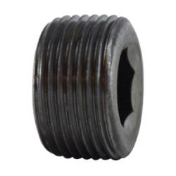 67766 - 1 in MNPT Hex Socket Countersunk Plug, Steel, Black Finish, 150 lb Pressure Rating