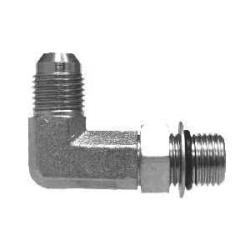 6801LNWO6 - 3/8 inch Male JIC to 3/8 inch Male O-Ring Steel 90-Degree Long Elbow Fitting